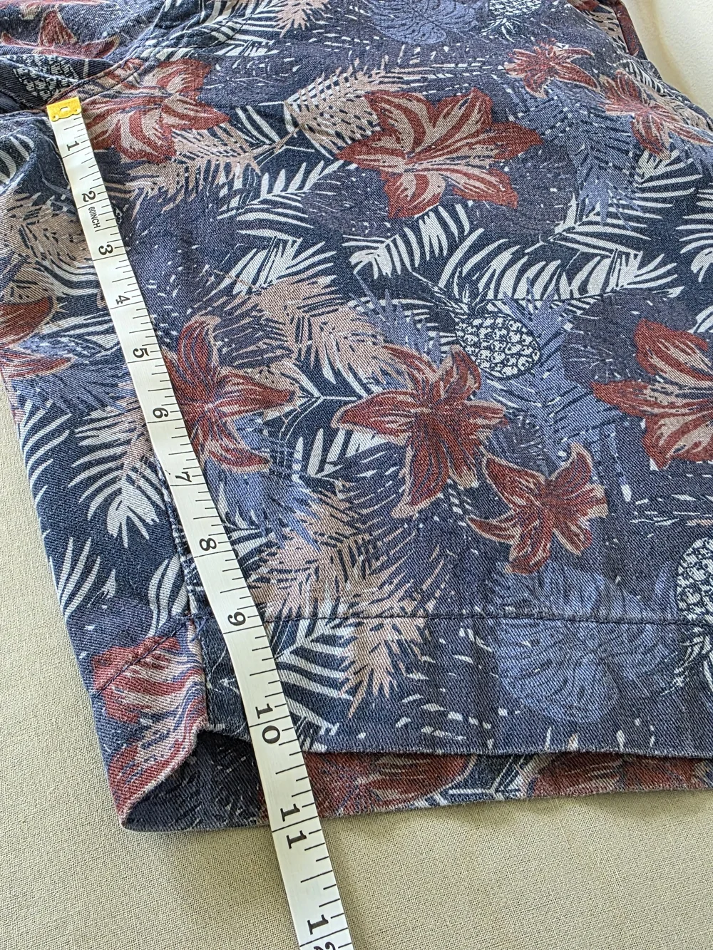 Bruno Milano Men's Tropical Floral Print Shorts Size 34 Cotton Vacation Beach